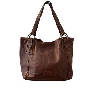 The Sak Brown Pebbled Leather Tote Style Bag